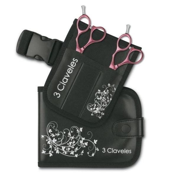 3 CLAVELES ESTUCHE 2 TIJERAS DURALUMINIO ROSAS (CORTE + ESCULPIR 5.5) HRC 56
