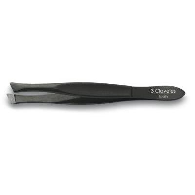 3 CLAVELES PINZA DE DEPILAR SESGADA NEGRA 8 CM 12222