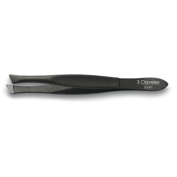 3 CLAVELES PINZA DE DEPILAR SESGADA NEGRA 8 CM 12222