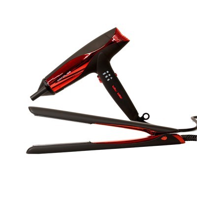CORIOLISS SET PLANCHA BLACK RED C5 + SECADOR WIND